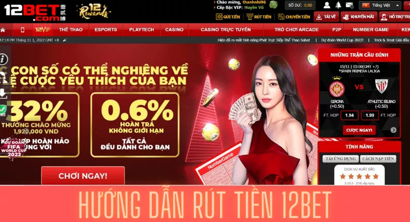 hướng dẫn rút tiền 12bet